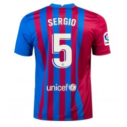 Camisola FC Barcelona Sergio Busquets 5 Equipamento Primeiro 2021-2022 Manga Curta